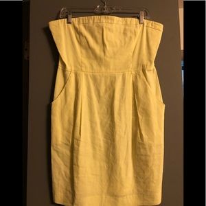 Theory Linen Strapless Dress